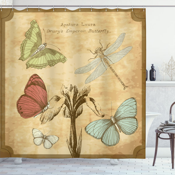 East Urban Home Dragonfly Shower Curtain Set + Hooks Wayfair